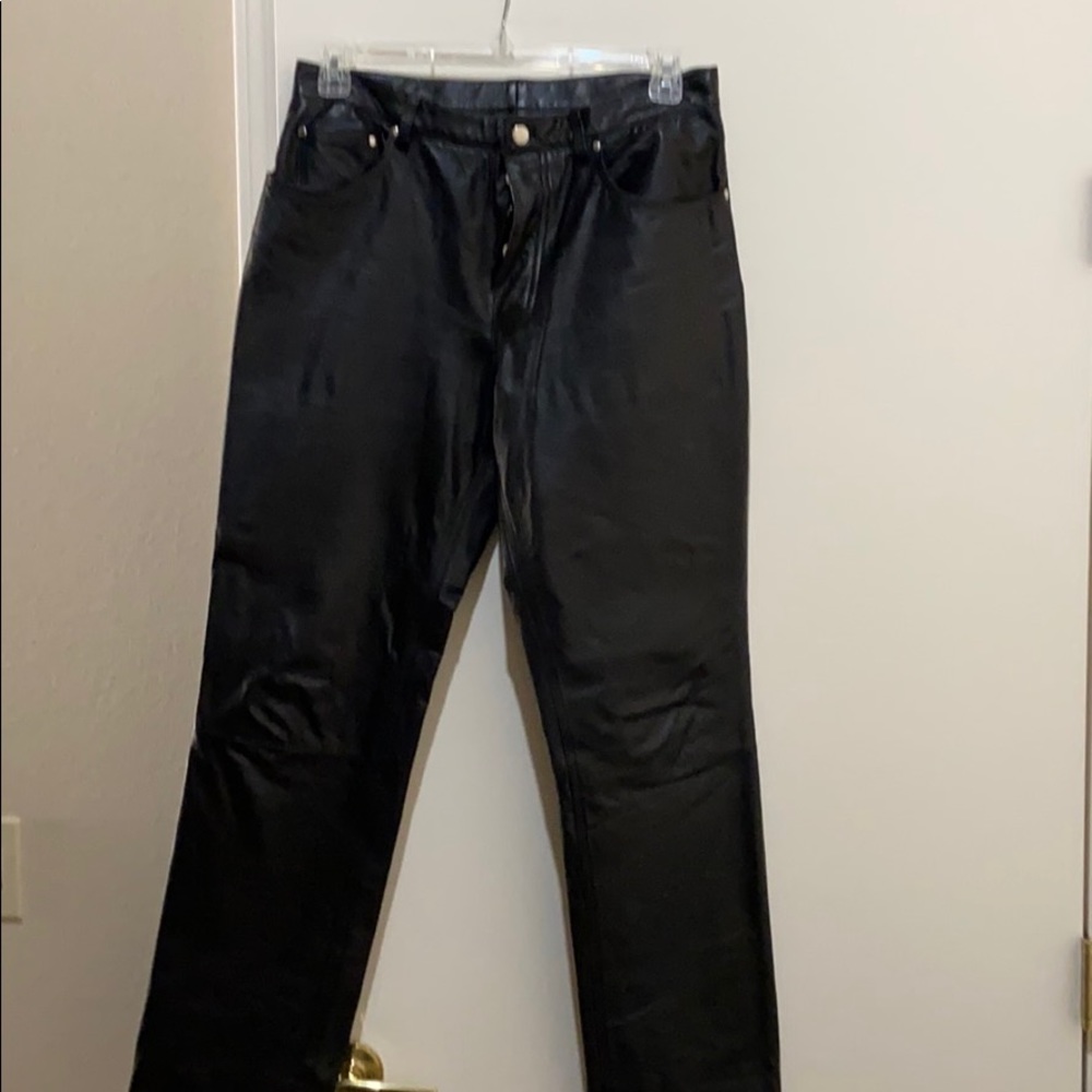 Men’s North Bound Leather Button Fly Pants sz 34
